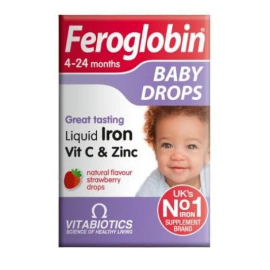 Vitabiotics Feroglobin Baby Drops Liquid Iron Vit C & Zinc 4-24 Months  30 ml