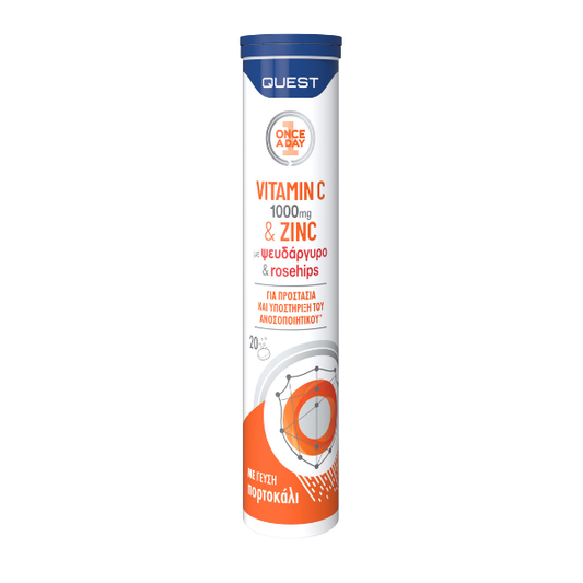 Quest Vitamin C 1000mg & Zinc & Rose Hips Orange Flavor  20 tableta efektive