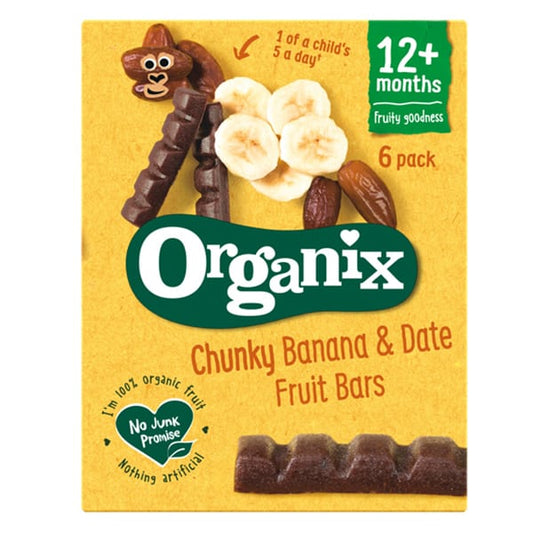 Organix Bio Chunky Banana & Date Fruit Bars for 12m+ (6x17g)  102g