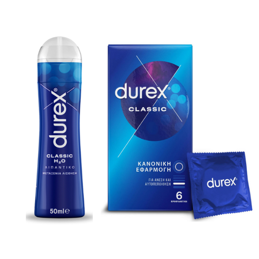 Durex Ultimate Classic with H2O Lubricant, 50ml & Classic Condoms, 6pcs  1 set