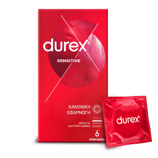 Durex Sensitive Thin Condoms Regular Fit  6 copë