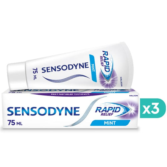 3x Sensodyne Rapid Relief Toothpaste for Sensitive Teeth  3x75ml