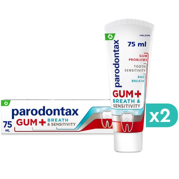 2x Parodontax Gum+ Breath & Sensitivity Toothpaste  2x75ml