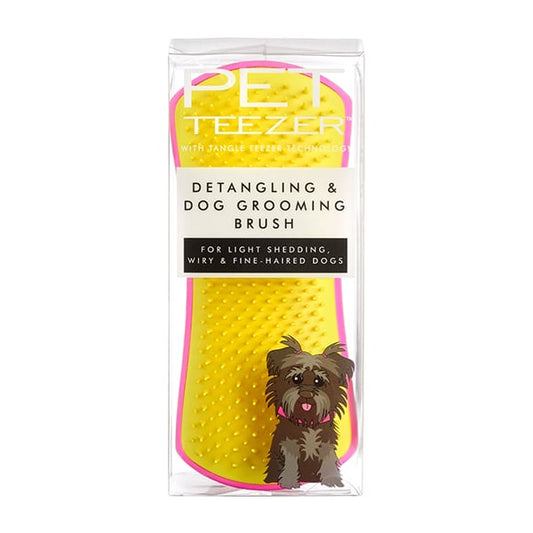 Pet Teezer Detangling & Dog Grooming Brush Medium-Large  1 copë - Rozë - E verdhë