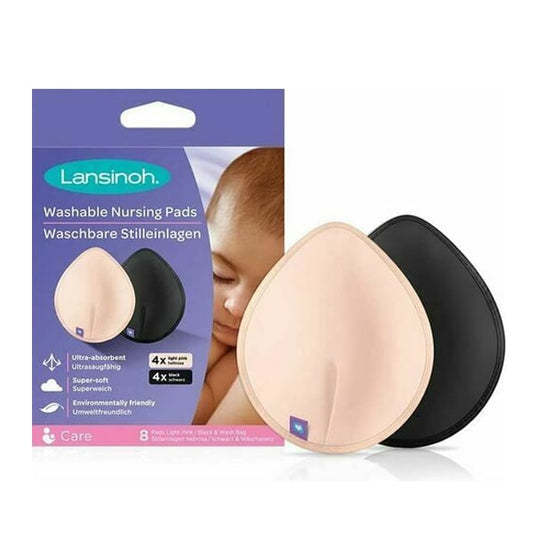 Lansinoh Washable Nursing Pads 4xPink & 4xBlack  8 copë