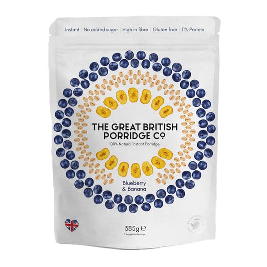 The Great British Porridge Banana Blueberry (Bag)  385gr
