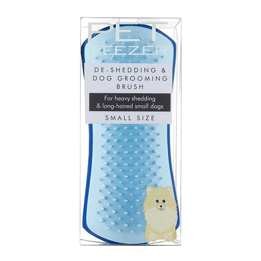 Pet Teezer De-Shedding Dog Grooming Brush Small  1 copë - Blu - Blu e çelët