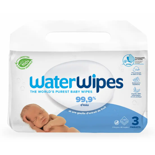 WaterWipes 100% Plastic-free Baby Wipes 99.9% Water  3x48 copë
