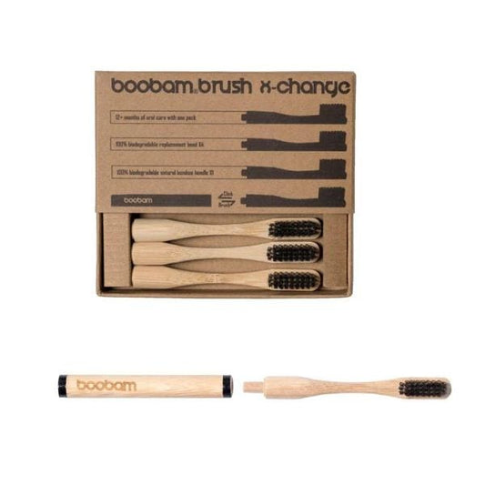 Boobam Brush X-Change Soft Adult Toothbrush 1 Handle & 4 Heads  1 set - 002 E zezë