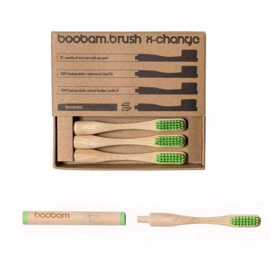 Boobam Brush X-Change Medium Adult Toothbrush 1 Handle & 4 Heads  1 set - Jeshile