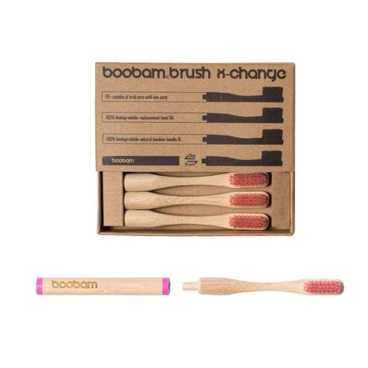 Boobam Brush X-Change Medium Adult Toothbrush 1 Handle & 4 Heads  1 set - Rozë