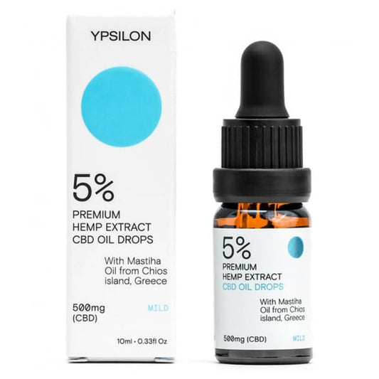 Ypsilon 5% (500mg) “MILD” CBD Oil with Chios Mastic Oil  10 ml