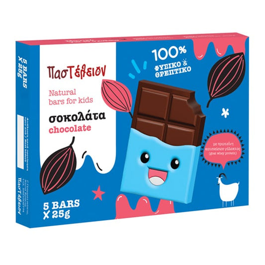 Pasteleion Natural Bars for Kids with Chocolate  25g x 5 copë