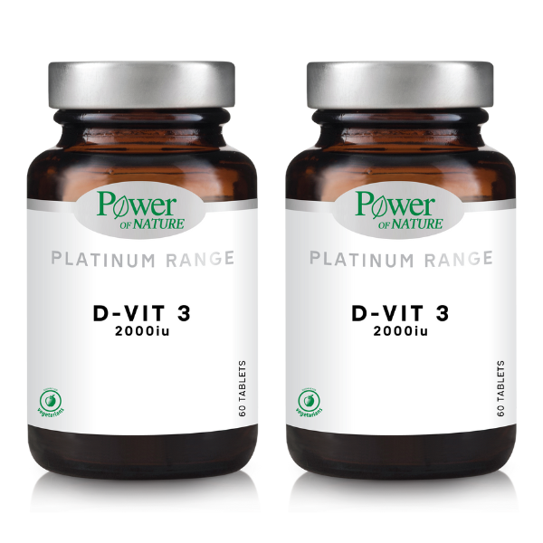 2x Power of Nature Platinum Range D-Vit3 2000IU  2x60tabs