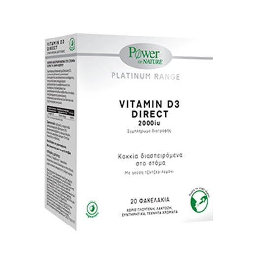 Power of Nature Platinum Range Vitamin D3 Direct 2000iu  20 shkopinj