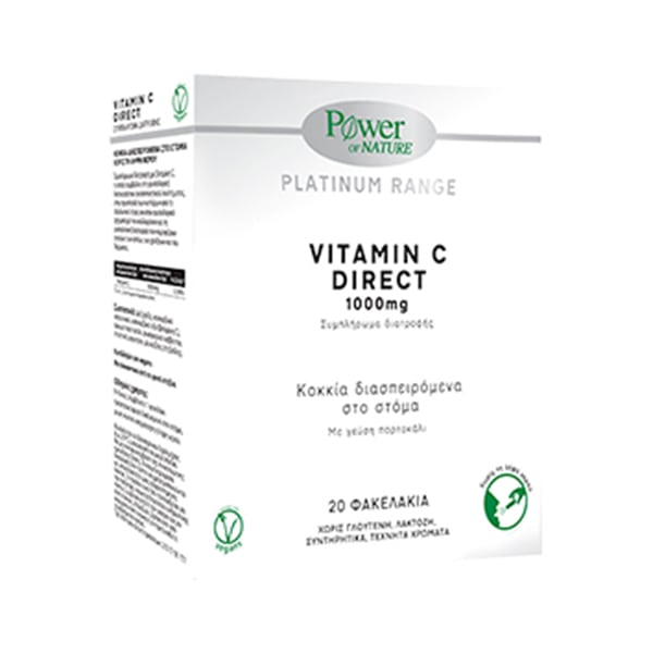 Power of Nature Platinum Range Vitamin C Direct 1000mg  20 shkopinj