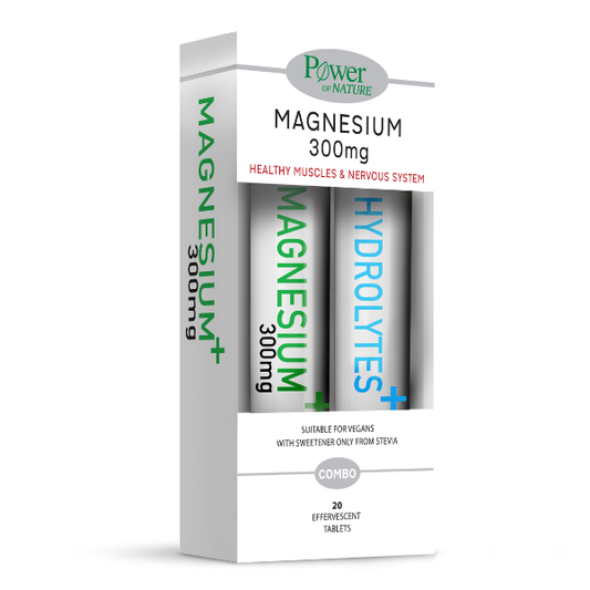 Power Of Nature Promo Magnesium 300mg, 20eff.tabs & Free Hydrolytes, 20eff.tabs  1 set