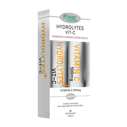 Power of Nature Promo Hydrolytes+ Vit-C, 20eff.tabs & Free Vitamin C 500mg, 20eff.tabs  1 set