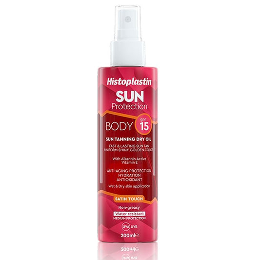 Histoplastin Sun Protection Tanning Dry Oil Body Satin Touch SPF15  200 ml