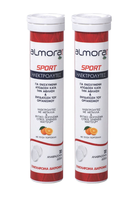 2 x Almora Sport 20 Electrolytes with Orange Flavor  2 x 20 tableta efektive