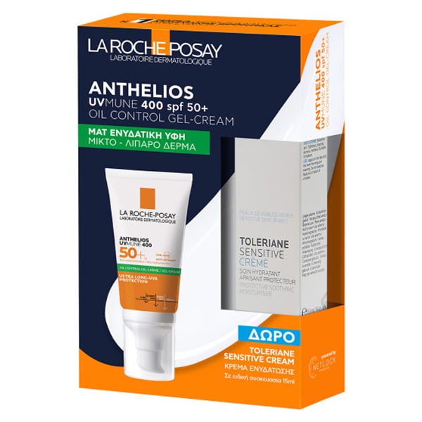 La Roche-Posay Anthelios UVMUNE 400 Oil Control Gel Cream SPF50+ & Free Toleriane Sensitive Cream, 15ml  1 set