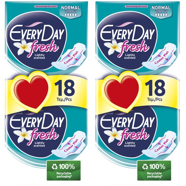 EveryDay Fresh Normal Ultra Plus Pads (2x18pcs)  36 copë