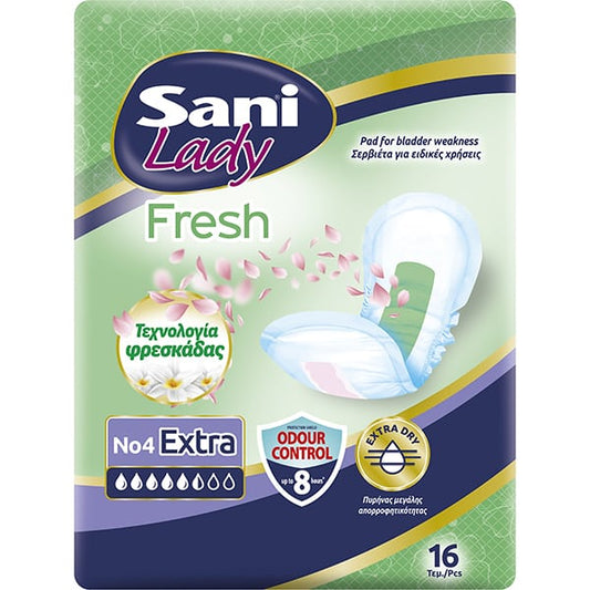 Sani Lady Fresh Discreet Pads Extra No4  16 copë