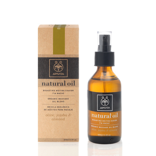 Apivita Natural Oil Organic Massage Oil Blend Olive Jojoba & Almond  100 ml