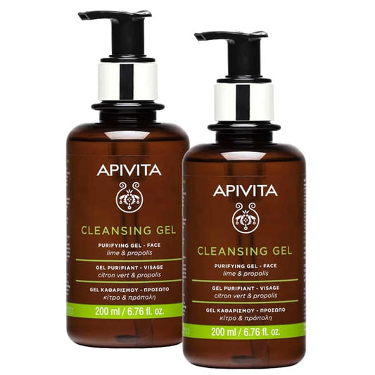 2 x Apivita Purifying Cleansing Gel with Propolis & Lime  2x200ml