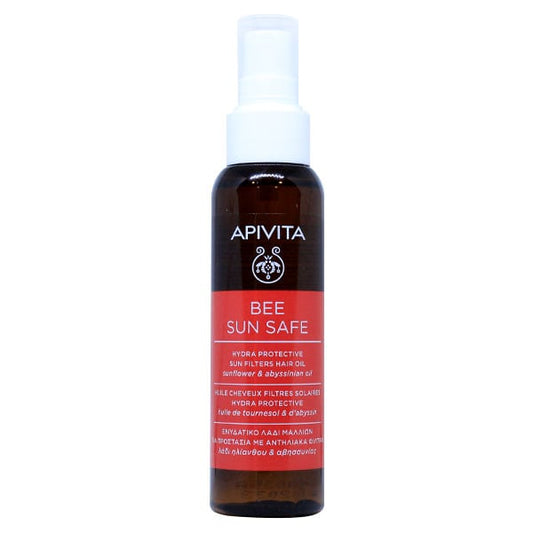 Apivita Bee Sun Safe Hydra Protective Sun Filters Hair Oil with Sunflower & Abyssinian Oil  100 ml