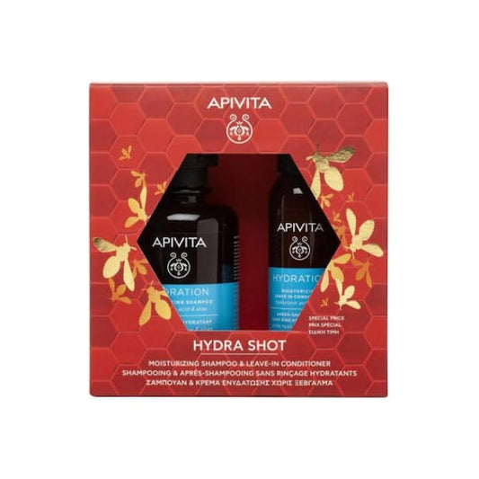 Apivita Hydra Shot Promo Moisturizing Shampoo, 250ml & Leave-In Conditioner, 100ml  1 set