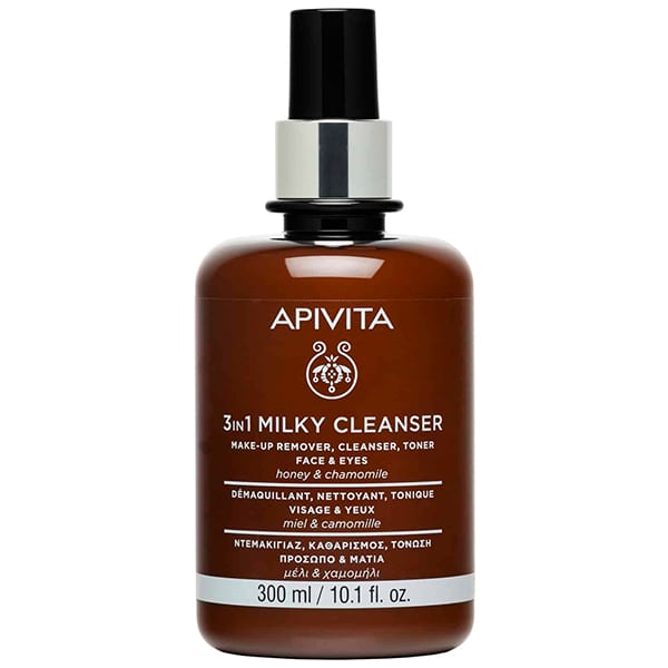 Apivita Cleansing Milk 3 in 1 with Chamomile & Honey for Face & Eyes  300 ml