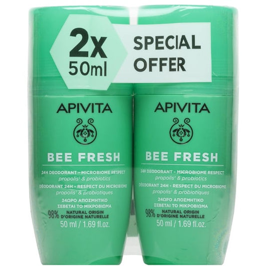 Apivita Promo Bee Fresh 24H Action Roll On Deodorant  2x50ml