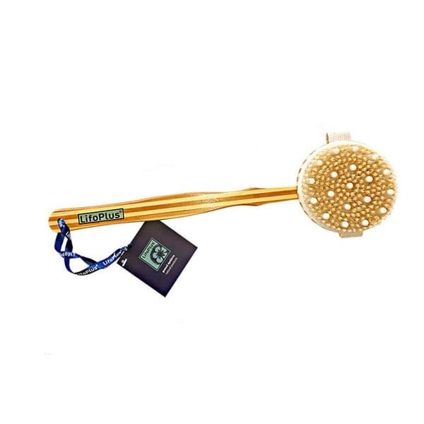 Lifoplus Wooden Massage Body Brush with Handle  1 copë