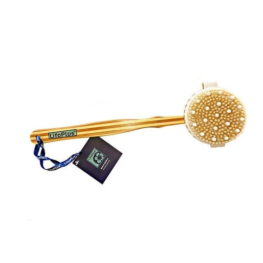 Lifoplus Wooden Massage Body Brush with Handle  1 copë