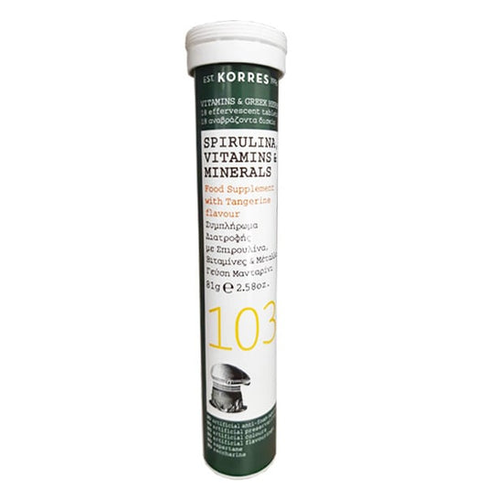 Korres Spirulina, Vitamins & Minerals  20 tableta efektive