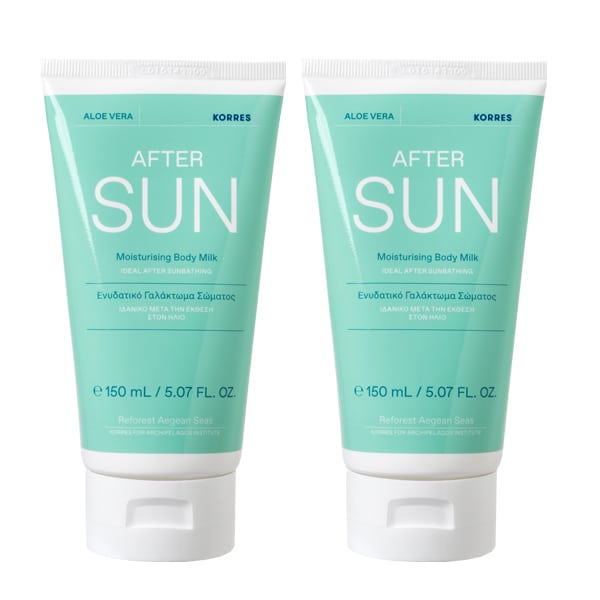 2 x Korres After Sun Moisturising Body Milk Aloe Vera  2 x 150ml