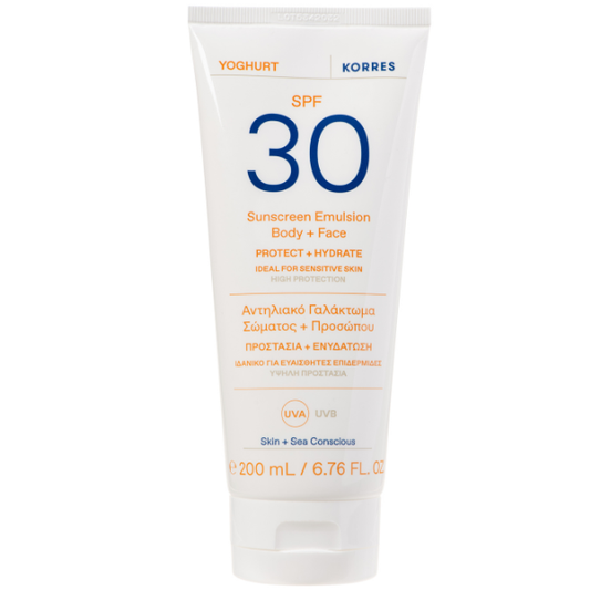 Korres Yoghurt Sunscreen Emulsion Body & Face SPF30  200 ml