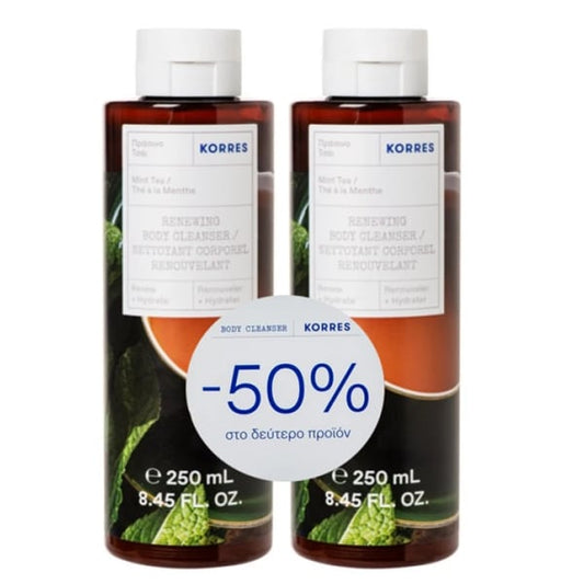 Korres Promo (- 50% in the Second Product) Mint Tea Body Cleanser, 2x250ml  1 set