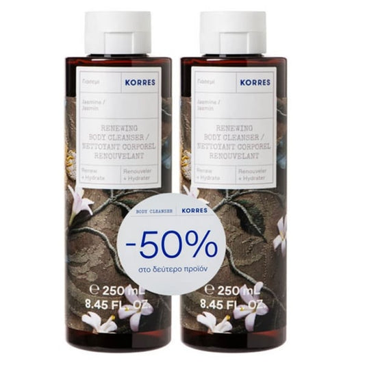 Korres Promo (- 50% in the Second Product)  Pastrues trupi me aromë jasemini, 2x250ml 1 set