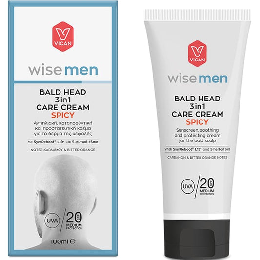Vican Wise Men Bald Head 3in1 Care Cream Spicy SPF20  100 ml