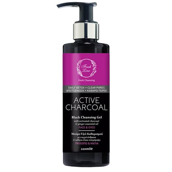 Fresh Line Active Charcoal Black Cleansing Gel for Face & Eyes  220 ml
