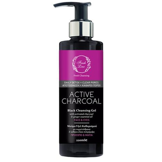 Fresh Line Active Charcoal Black Cleansing Gel for Face & Eyes  220 ml