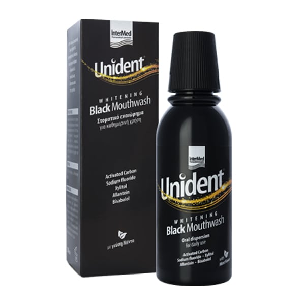 Intermed Unident Whitening Black Mouthwash  250 ml