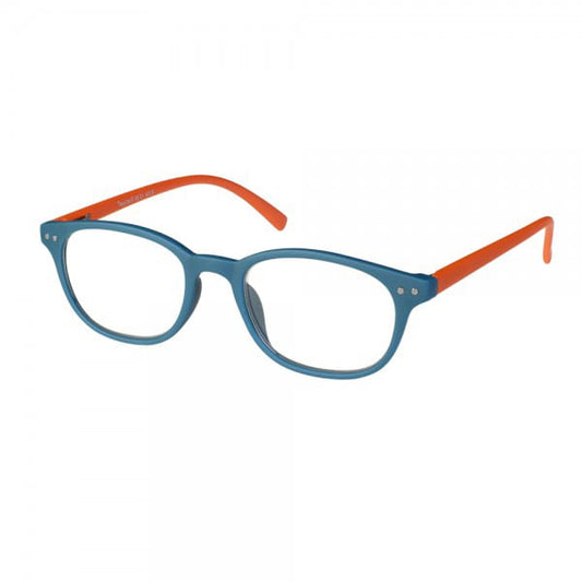 Eyelead E154 Unisex Horn-Rimmed Reading Glasses Blue-Orange  1 copë - Blu - Portokalli