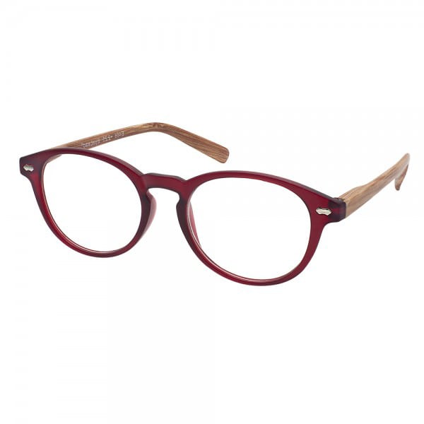 Eyelead E201 Unisex Reading Glasses Effect Wooden-Burgundy  1 copë - Bordo