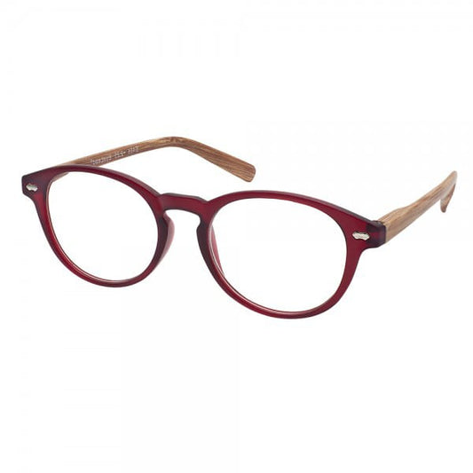 Eyelead E201 Unisex Reading Glasses Effect Wooden-Burgundy  1 copë - Bordo