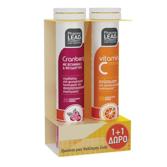 Pharmalead Promo 1+1 Cranberry & Vitamin C 1000mg  2x20 eff.tabs
