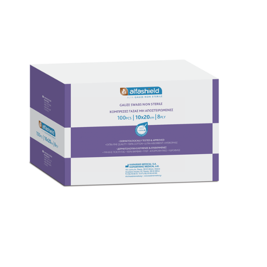 Alfashield Non-Sterile Gauzes 10cm x 20cm 8ply Gauzes  100 copë