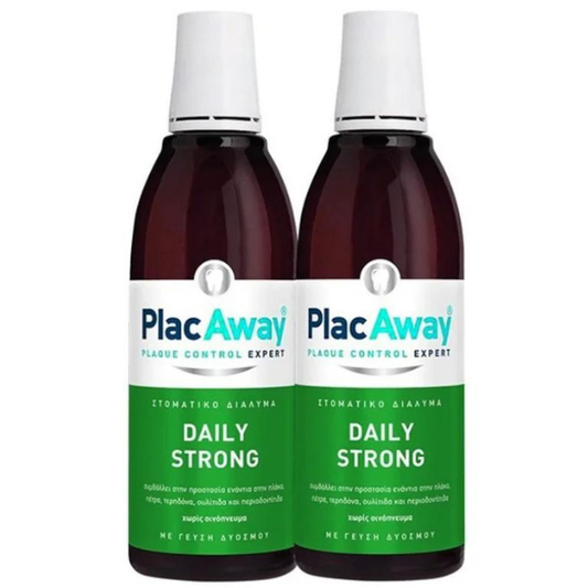 Plac Away Promo (-50% on the Second Product) Daily Strong Strong Mouthwash with Cool Mint Flavor  2x500ml